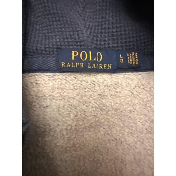 Polo Ralph Lauren Mens Full-Zip Hoodie Jacket Size L Blue Cotton Blend - Picture 3 of 6